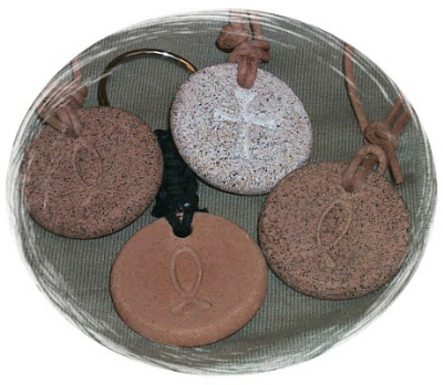 sand can be added to the necklace for this effect...